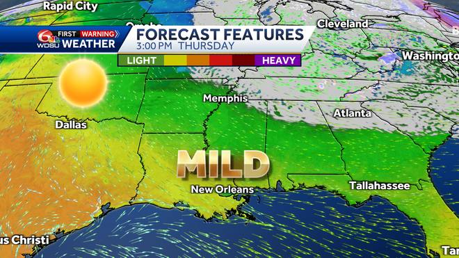 New Orleans weather forecast rain chance tonight high tomorrow