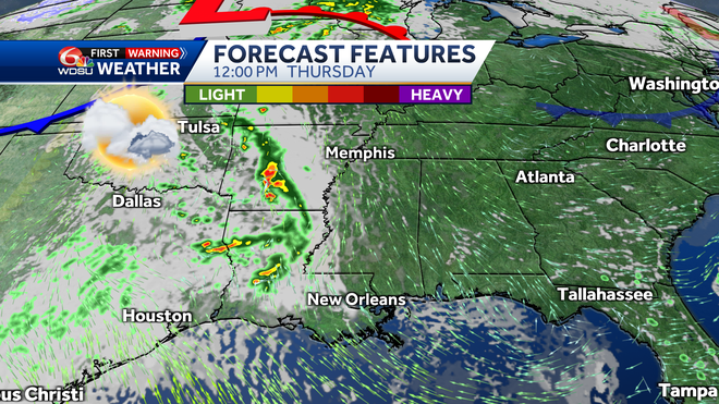 New Orleans Louisiana weather forecast high temp rain chances