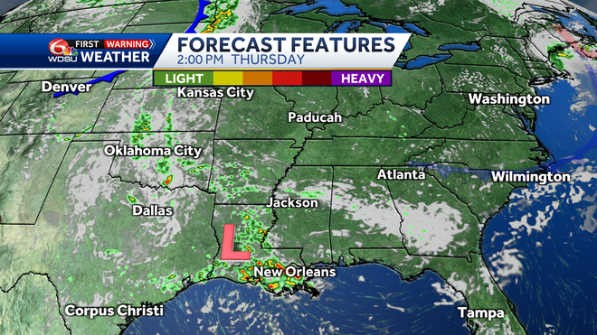 New Orleans weather forecast rain chances high temps rain amounts