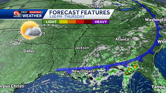 New Orleans weather forecast rain chances timing of storms