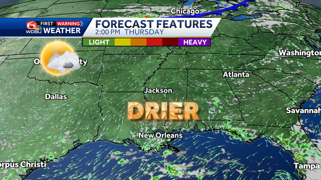 New Orleans weather forecast high chance of rain hurricane