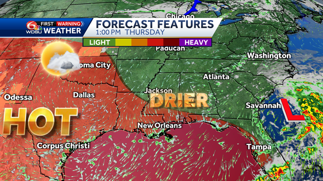 New Orleans weather forecast air quality high temps rain chances