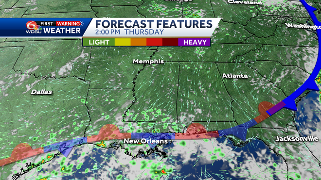New Orleans weather forecast Hurricane Beryl rain chances temps