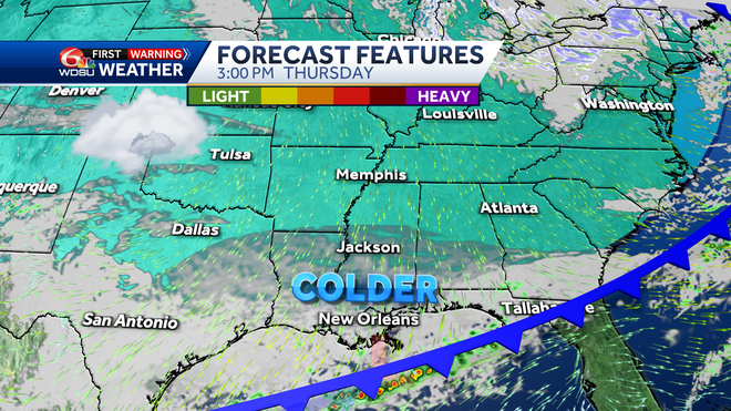 Weather features on Thursday