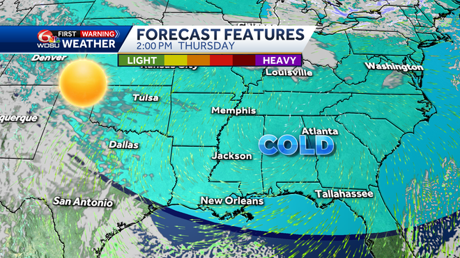New Orleans weather forecast how cold will it be when will it rain