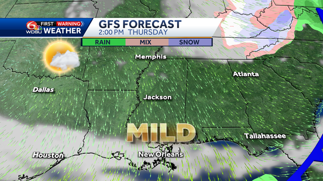 New Orleans weather forecast how cold Friday when will it rain