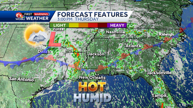 New Orleans weather forecast rain chances high temp flood chance