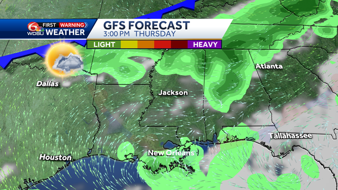New Orleans weather forecast rain chances high temp heat index