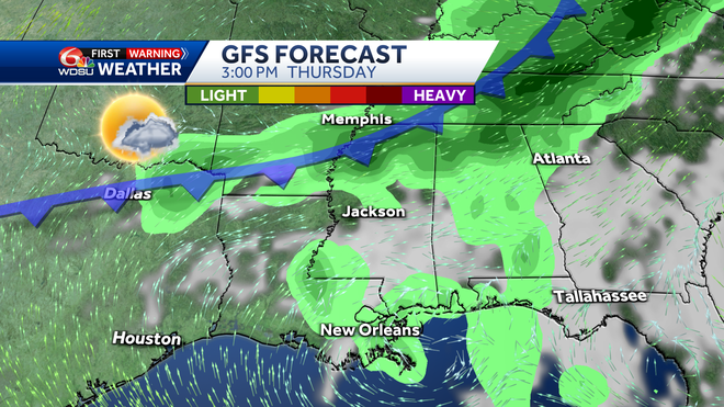 New Orleans weather forecast Tuesday rain chances high temp
