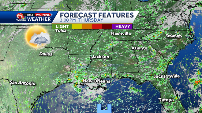 New Orleans weather forecast Thursday high temp rain chances
