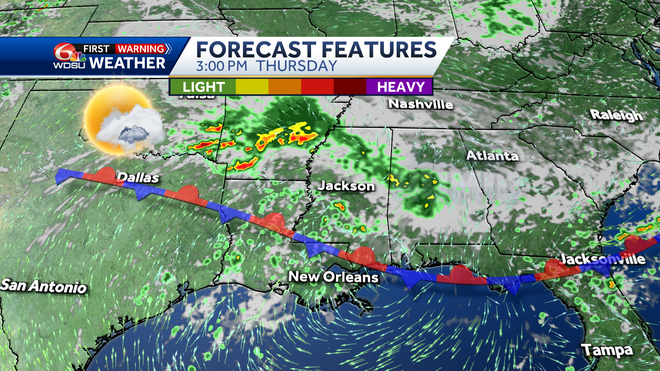 New Orleans weather Labor Day Weekend forecast rain chances temps