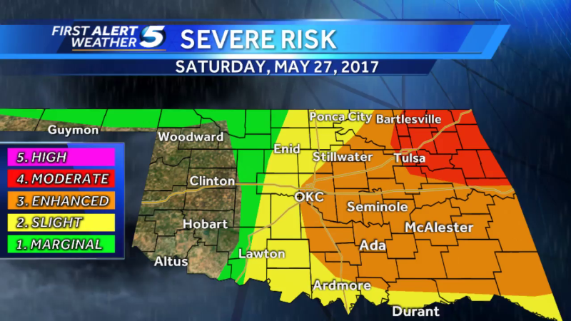 UPGRADED: Severe weather risk Saturday - KOCO