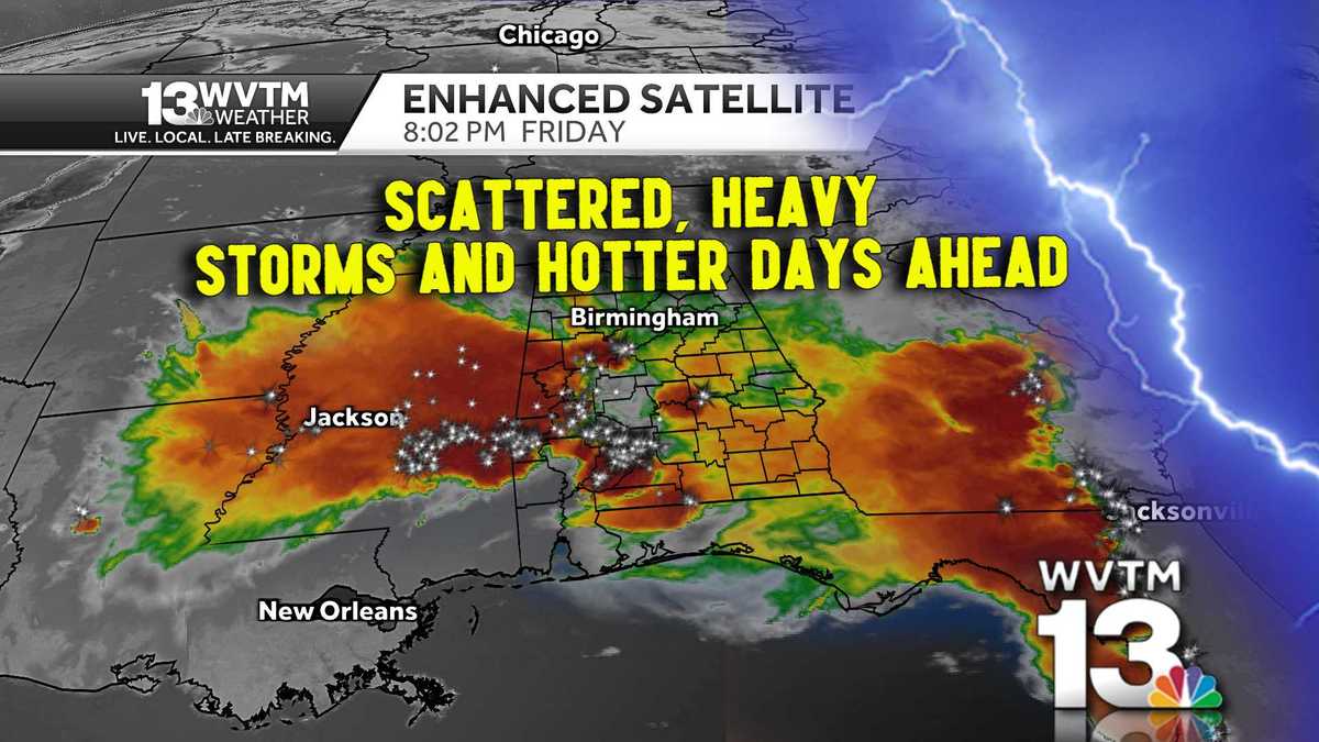 Scattered storms bring uneven bouts of heavy rain