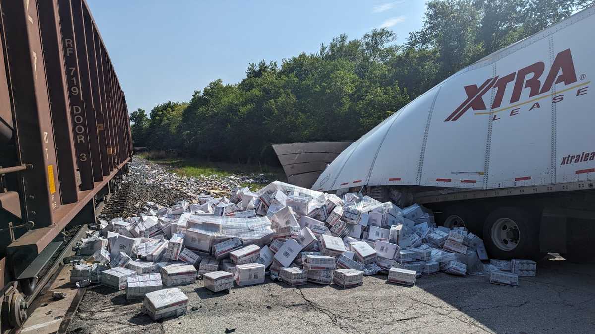6 hurt after train, semi truck collide in Cass County - KMBC