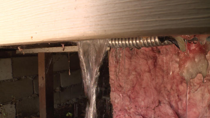 Busted pipes beneath Fort Smith home.