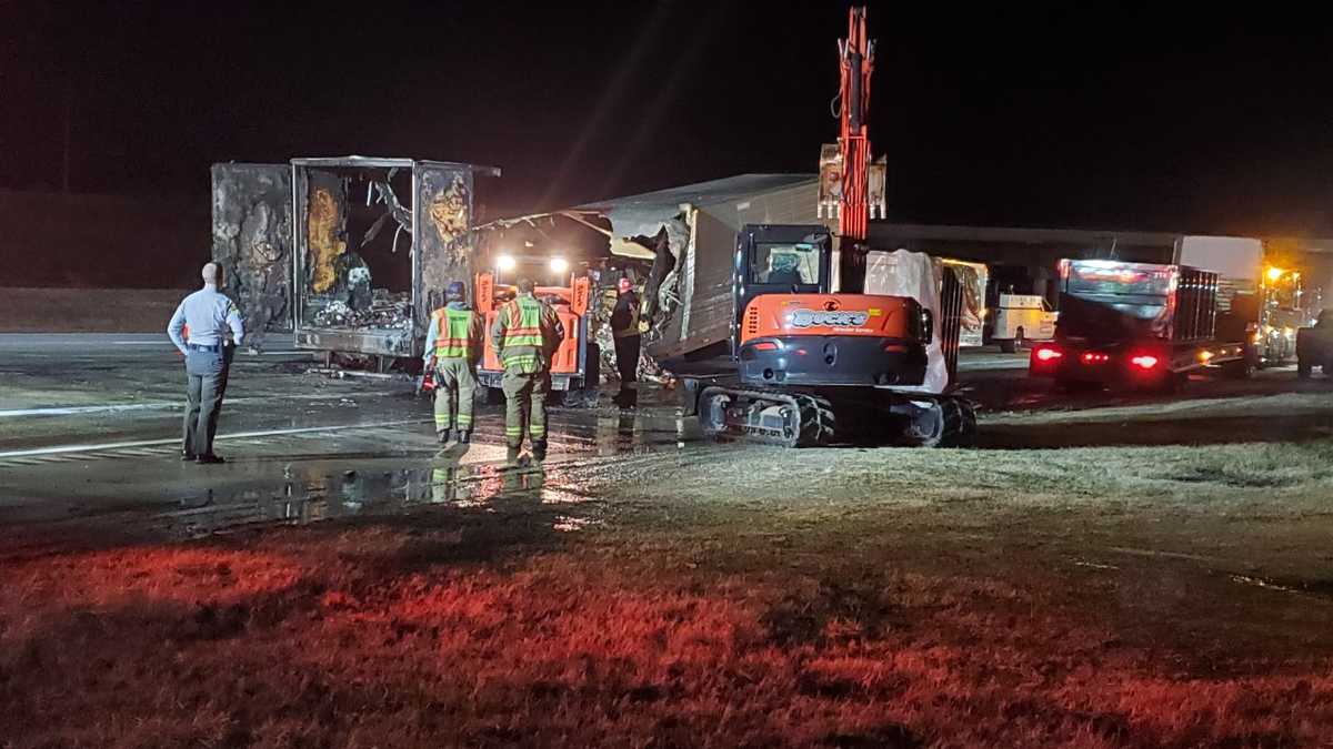 Portions of I-85 closed in Guilford County after truck fire - WXII