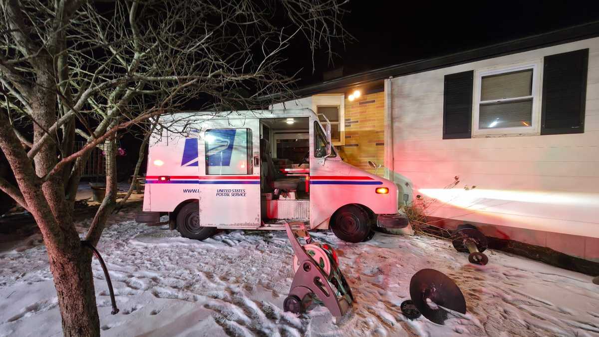 USPS driver injured after crashing into Mass. home - WCVB