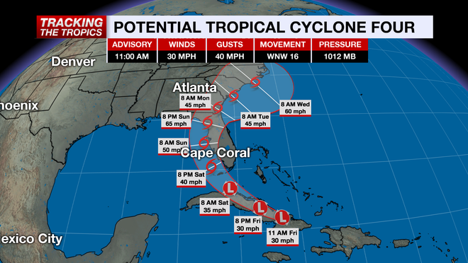 Potential Tropical Cyclone Four.