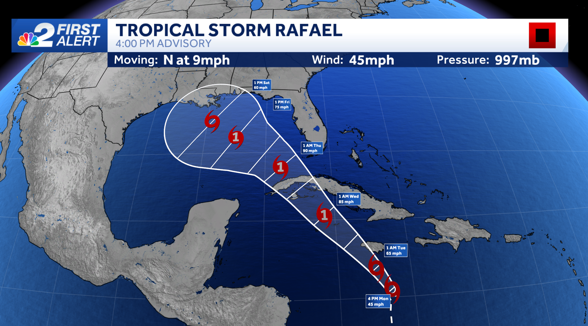 Tropical Storm Rafael Forms In The Caribbean