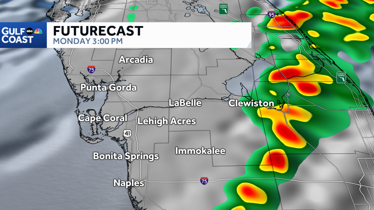 Strong cold front brought wind and rain to the Gulf Coast Monday