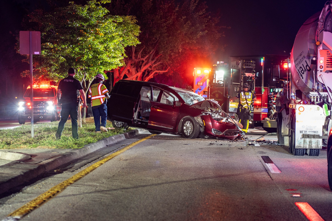Photo of crash on Cypress Lake Dr and Reflections Pkwy.