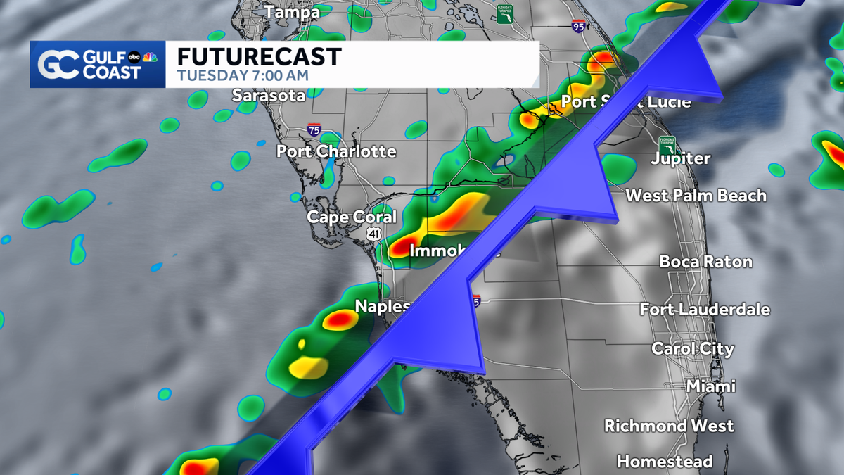 Muggy Monday ahead of Tuesday cold front in Southwest Florida