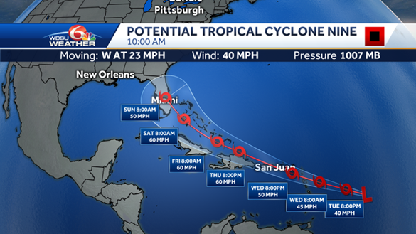 Disturbance in Atlantic will likely become a tropical storm, NHC says