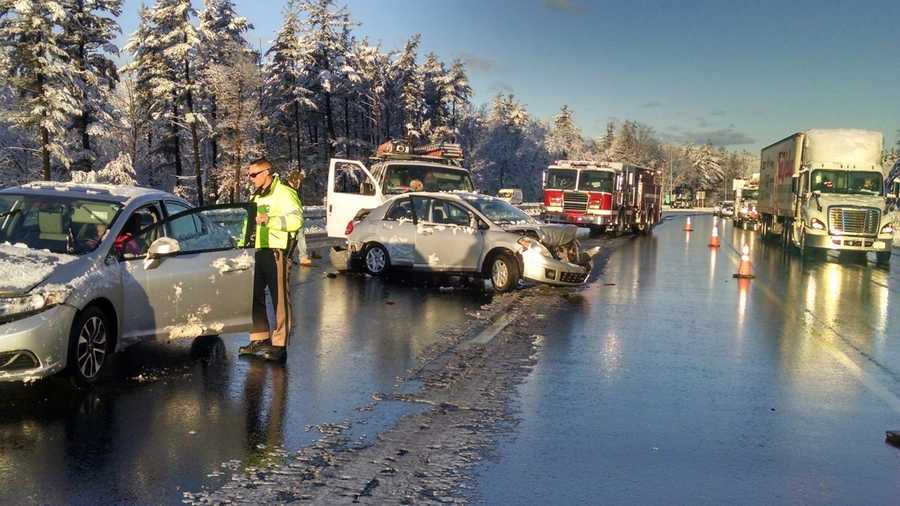 2 hospitalized after 6car crash on I93 in Windham