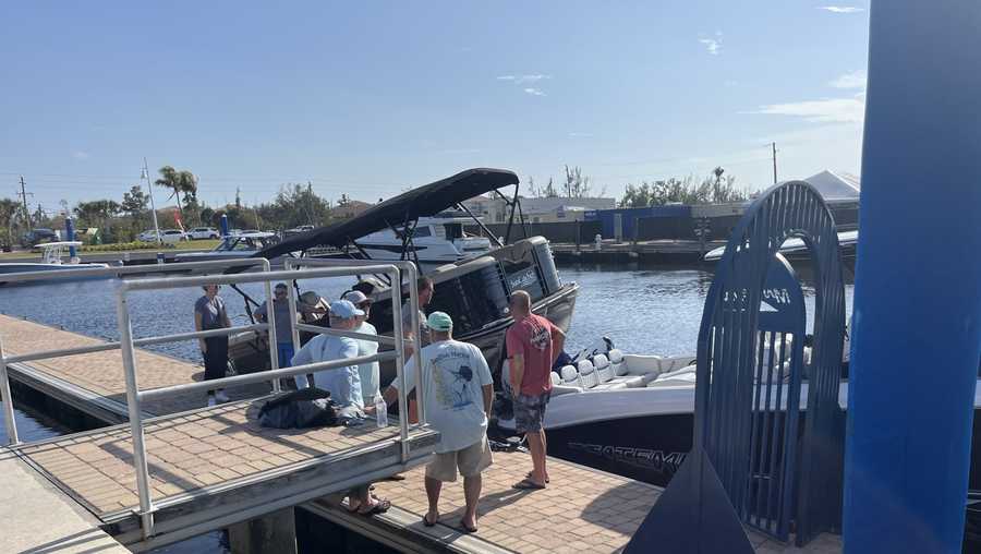 Two boats crash behind Deep Lagoon Seafood restaurant in Fort Myers