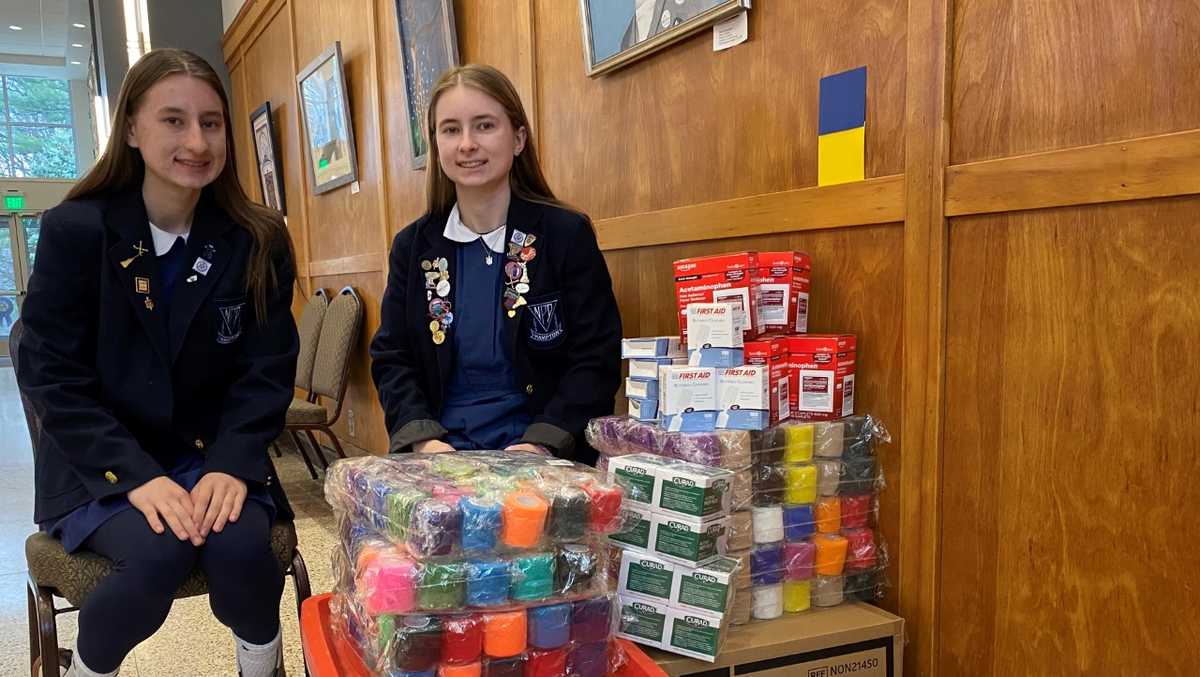 Students At Notre Dame Prep Collect Supplies For Ukraine