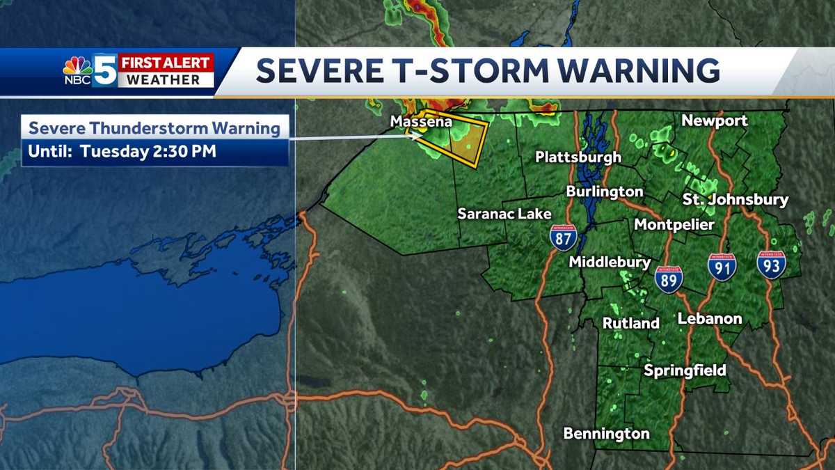 Severe Thunderstorm Warning issued for parts of North Country