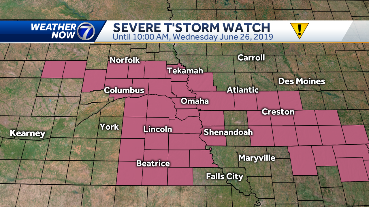 Severe thunderstorm watch issued for parts of eastern Nebraska ...