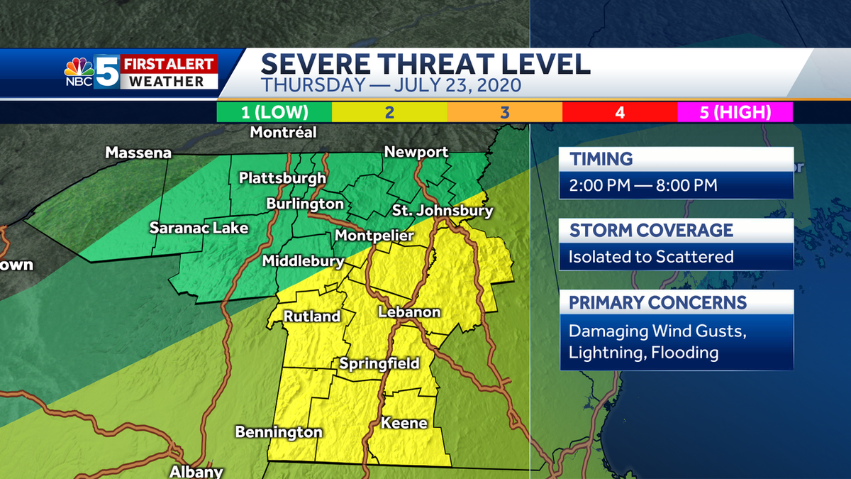 Weather Increased risk exists Thursday for strong thunderstorms in Vermont