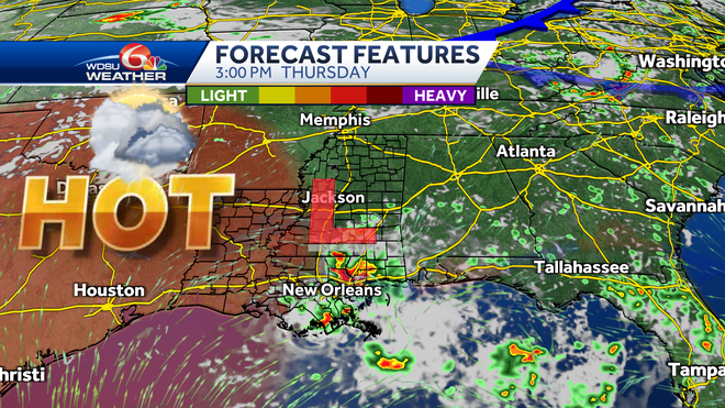 New Orleans forecast storms heat advisory
