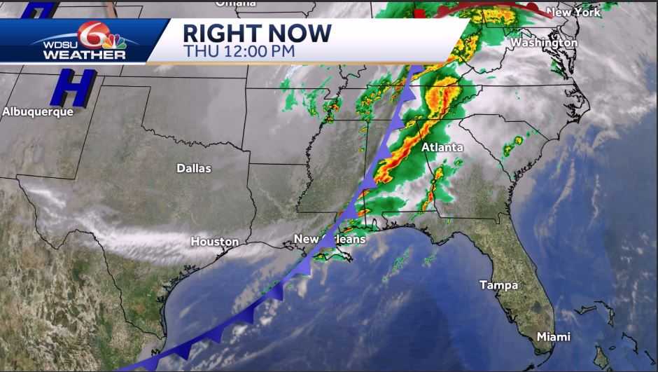 Low Threat of Severe Weather Around New Orleans