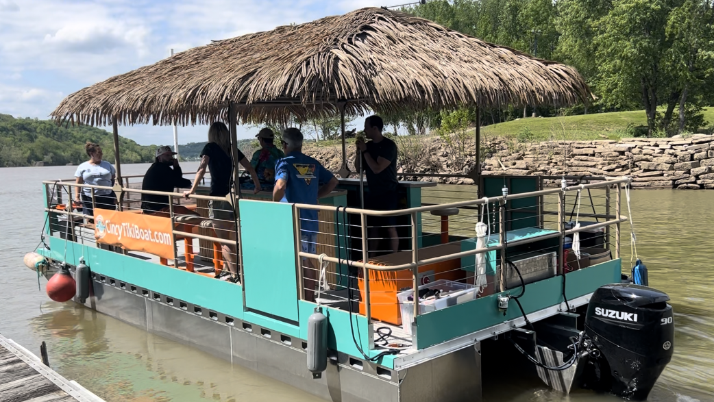 Set sail on a tiki-themed party boat this summer in Cincinnati