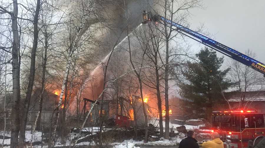 Crews battle large fire in Barre City