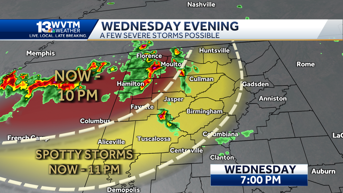 Impact Weather hits Alabama with strong storms likely Wednesday