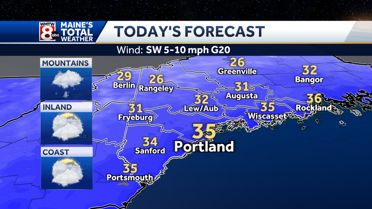 Cloudy with flurries today, warming trend kicks off tomorrow