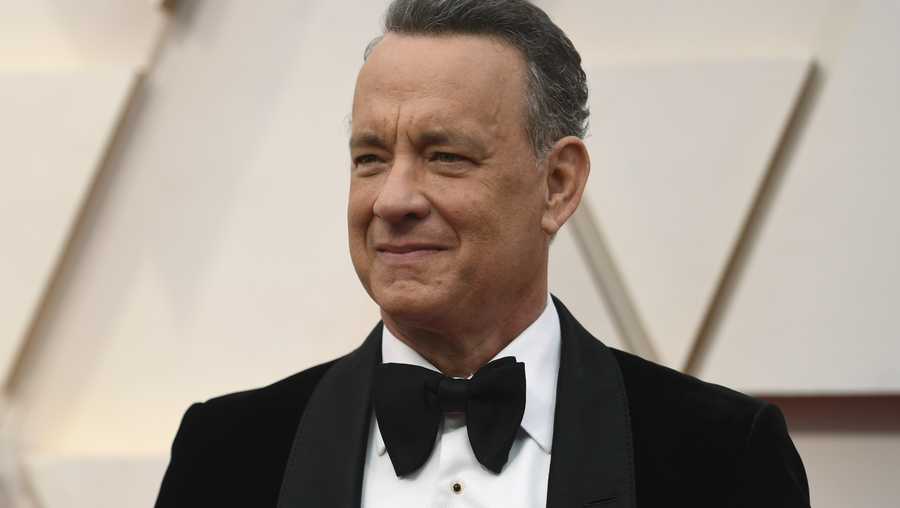 Actor Tom Hanks, pictured here at the Oscars in 2020, delivered an inspiring message to the graduating class of Ohio's Wright State University during a virtual ceremony on Saturday.