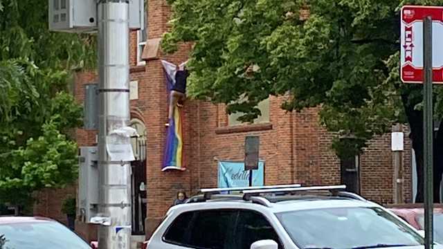 Man caught on camera vandalizing church pride flag - Vimarsana News
