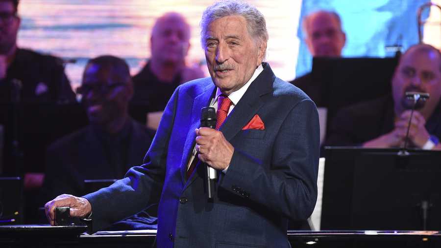 Tony Bennett performs at the Statue of Liberty Museum opening celebration on May 15, 2019, in New York.