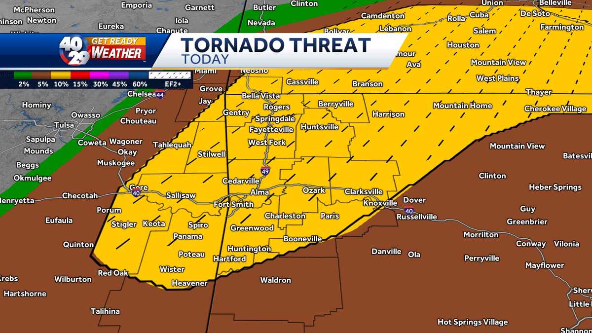 Arkansas: Strong storms and tornadoes possible