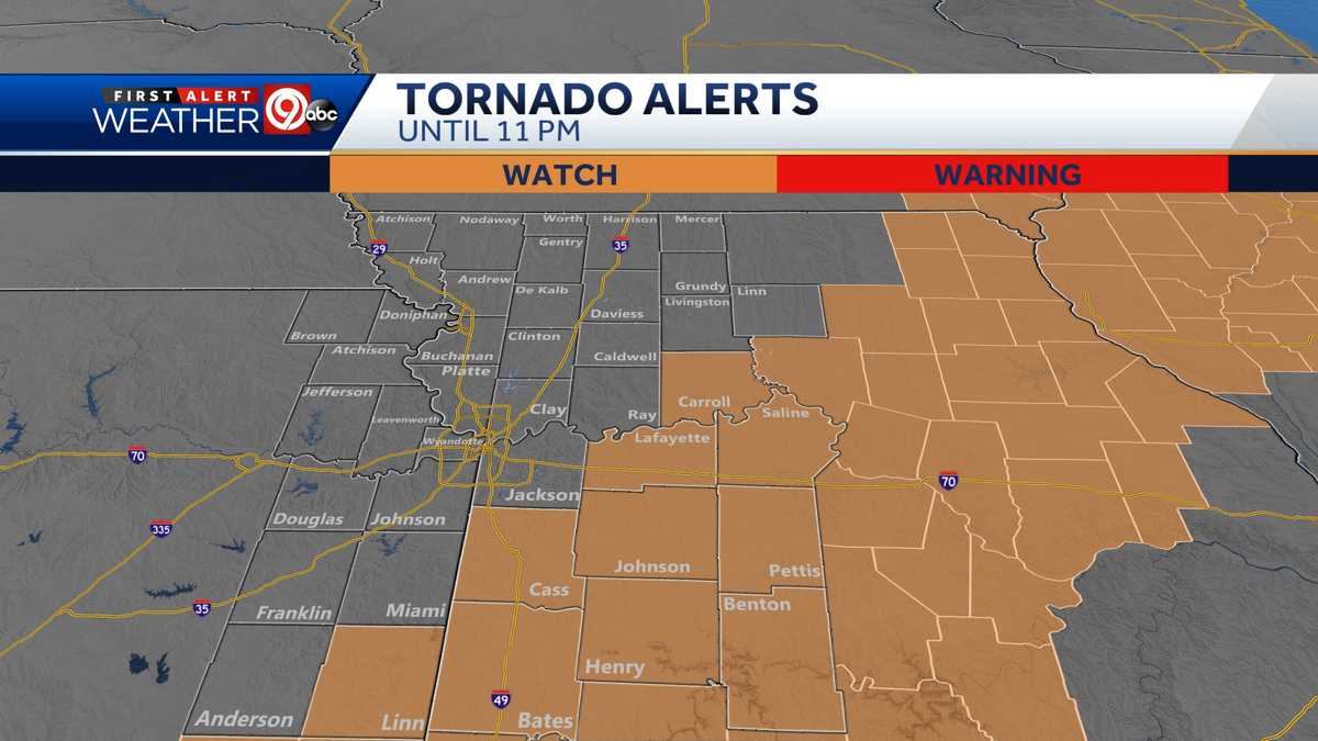 Tornado watch issued for areas just south of the Kansas City metro area