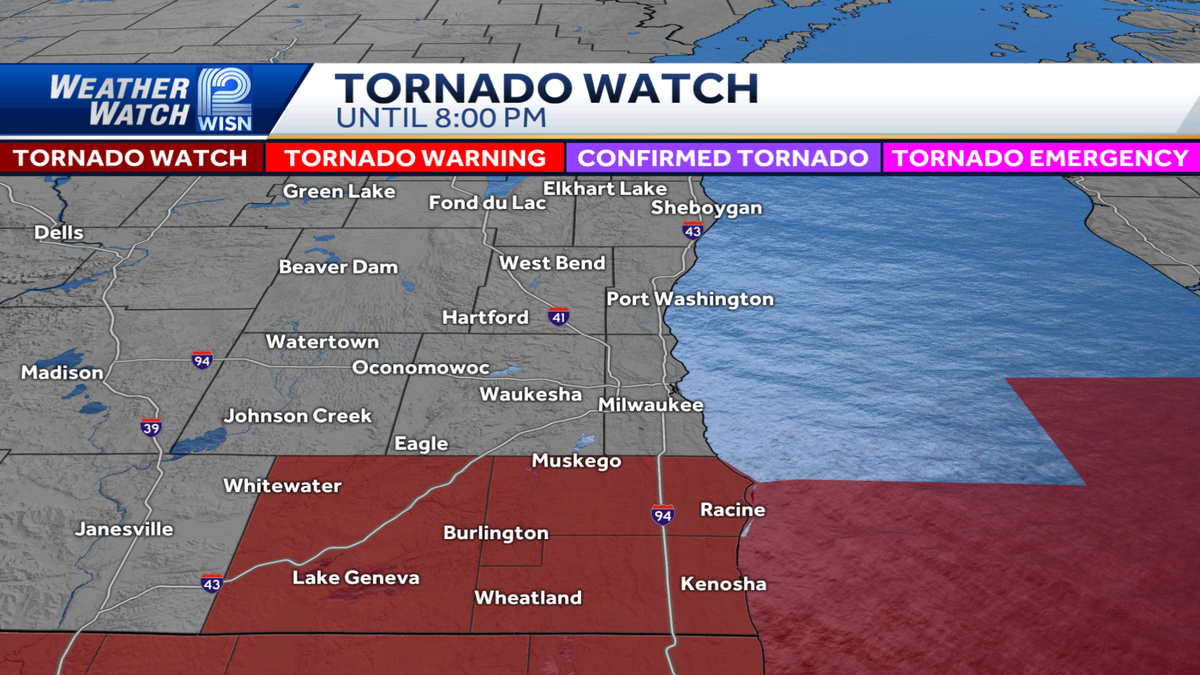 Tornado Watch issued for Kenosha, Walworth and Racine counties