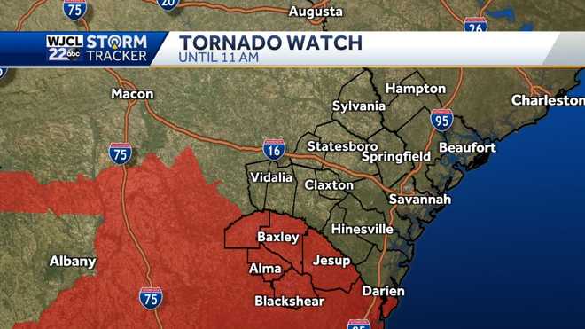 Savannah: Tornado Watch Issued for portions of Southeast Georgia