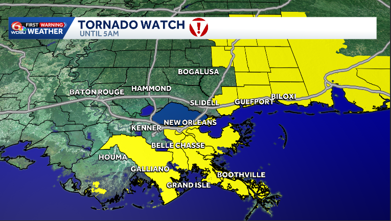 Tornado Watch in effect for portions of southeast Louisiana