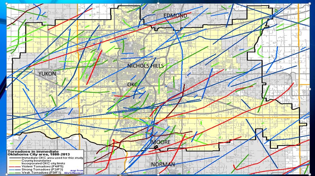 Oklahoma Tornado Track Map