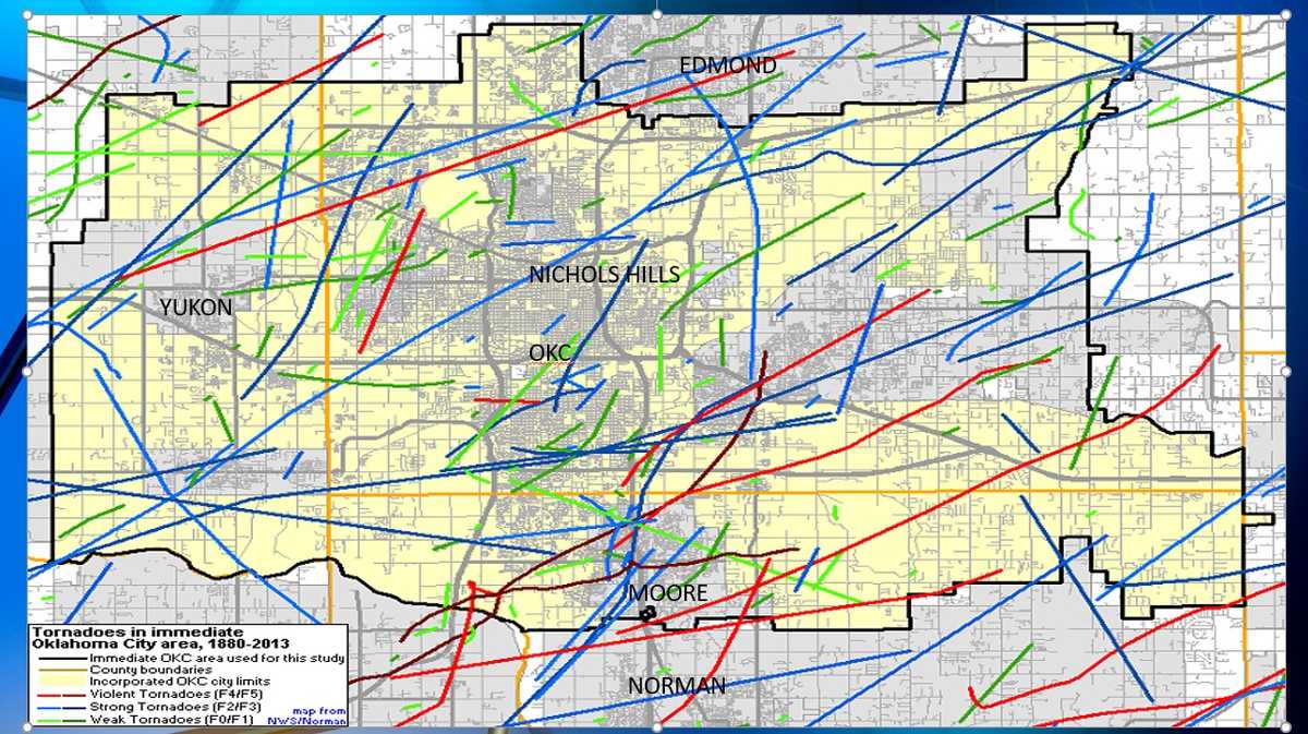 Tornado Path Map Oklahoma County Map Of Texas