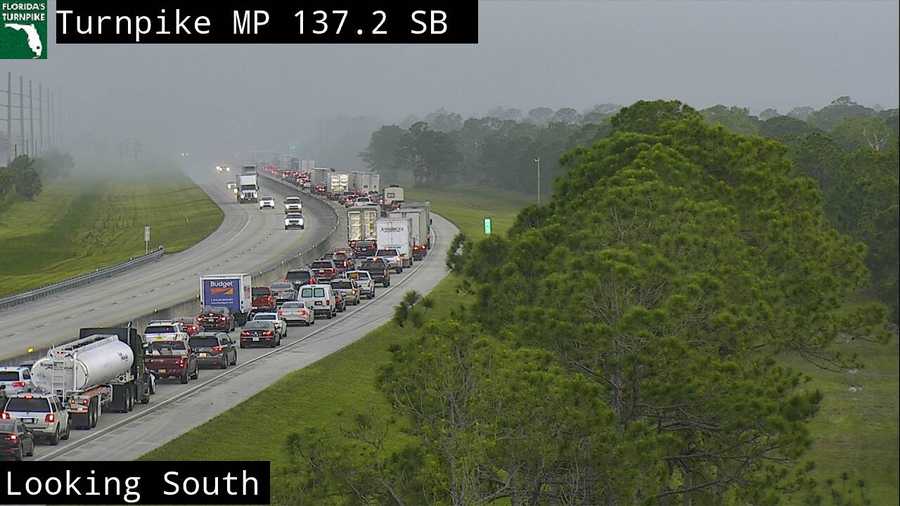 Turnpike left lane now open Martin County southbound beyond Becker Road